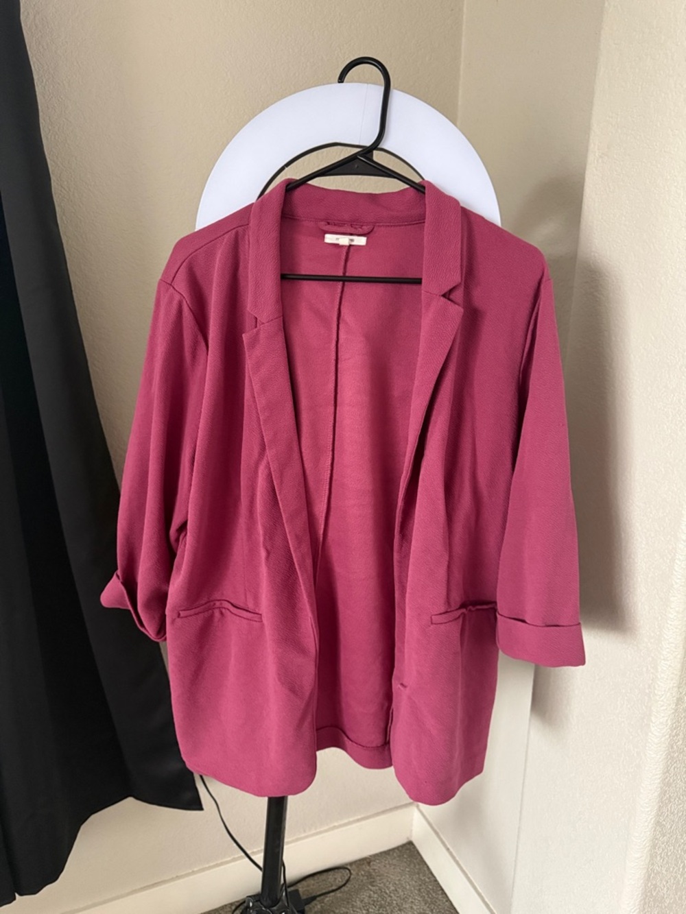 Maurices Open-Front Blazer in Deep Raspberry